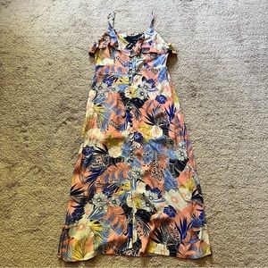 Sanctuary button up floral tropical summer midi dress